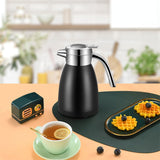 NNEAGS 2X 2.2L Stainless Steel Kettle Insulated Vacuum Flask Water Coffee Jug Thermal Black