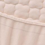 NNEAGS Beige 183cm Wide Mattress Cover Thick Quilted Fleece Stretchable Clover Design Bed Spread Sheet Protector with Pillow Covers
