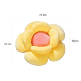 NNEAGS 2X  Yellow Double Flower Shape Cushion Soft Bedside Floor Plush Pillow Home Decor