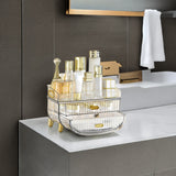 NNEAGS 2X 3 Tier Transparent Multifunctional Countertop Cosmetic Storage Makeup Skincare Holder Jewelry Cabinet Bathroom Desk Drawer Vanity Organiser