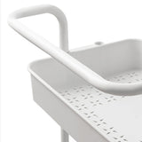 NNEAGS 2X 3 Tier Steel White Movable Kitchen Cart Multi-Functional Shelves Portable Storage Organizer with Wheels
