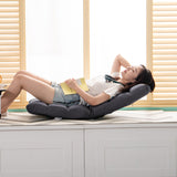NNEAGS 2X Grey Lounge Floor Recliner Adjustable Gaming Sofa Bed Foldable Indoor Outdoor Backrest Seat Home Office Decor