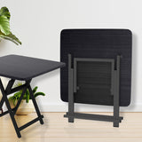 NNEAGS 2X Black Dining Table Portable Square Surface Space Saving Folding Desk Home Decor