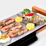 NNEAGS Electric Ceramic BBQ Grill Non-stick Surface Hot Plate for Indoor & Outdoor Stone
