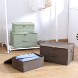 NNEAGS 2X Green Small Portable Double Zipper Storage Box Moisture Proof Clothes Basket Foldable Home Organiser