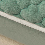NNEAGS 2X Green 153cm Wide Mattress Cover Thick Quilted Fleece Stretchable Clover Design Bed Spread Sheet Protector with Pillow Covers
