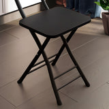 NNEAGS Black Foldable Chair Space Saving Lightweight Portable Stylish Seat Home Decor Set of 2
