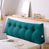 NNEAGS 2X 100cm Blue Green Triangular Wedge Bed Pillow Headboard Backrest Bedside Tatami Cushion Home Decor