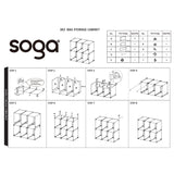 NNEAGS 2X 3 Tier Multifunctional PP Plastic Bag Box Portable Cubby DIY Storage Shelves Stackable Handbag Purse Organiser