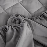 NNEAGS Grey 153cm Wide Cross-Hatch Mattress Cover Thick Quilted Stretchable Bed Spread Sheet Protector with Pillow Covers