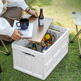 NNEAGS 2X 30L White Car & Camping Foldable Storage Box Crate Stackable Container with Handle