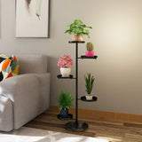 NNEAGS 3 Tier Black Round Plant Stand Flowerpot Tray Display Living Room Balcony Metal Decorative Shelf