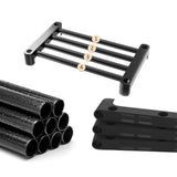 NNEAGS 2X 12-Shelf Tier Shoe Storage Shelf Space-Saving Caddy Rack Organiser with Side Hooks Black