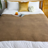 NNEAGS 2X Coffee Acrylic Knitted Throw Blanket Solid Fringed Warm Cozy Woven Cover Couch Bed Sofa Home Decor