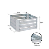 NNEAGS 90cm Square Galvanised Raised Garden Bed Vegetable Herb Flower Outdoor Planter Box