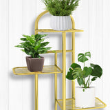 NNEAGS 5 Tier 6 Pots Gold Metal Plant Stand Flowerpot Display Shelf Rack Indoor Home Office Decor
