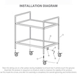 NNEAGS 4 Tier 860x540x1170 Stainless Steel Kitchen Dining Food Cart Trolley Utility