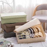NNEAGS 2X Beige Flip Top Underwear Storage Box Foldable Wardrobe Partition Drawer Home Organiser