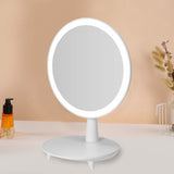 NNEAGS 2X Round White Rechargeable LED Light Makeup Mirror Tabletop Vanity Home Decor