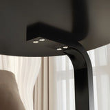 NNEAGS 2X  50cm Black Marble Mini Side Table Movable Lightweight w/ Black Frame