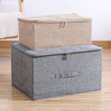 NNEAGS Beige Small Portable Double Zipper Storage Box Moisture Proof Clothes Basket Foldable Home Organiser