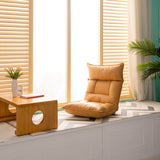 NNEAGS 4X Yellow Lounge Recliner Lazy Sofa Bed Tatami Cushion Collapsible Backrest Seat Home Office Decor