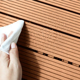 NNEAGS 11 pcs Coffee DIY Wooden Composite Decking Tiles Garden Outdoor Backyard Flooring Home Decor