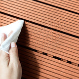 NNEAGS 11 pcs Red Brown DIY Wooden Composite Decking Tiles Garden Outdoor Backyard Flooring Home Decor