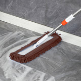 NNEAGS 80x12 Coffee Microfiber Flat Mop Floor Cleaning Pads Rotating Dust Remover