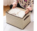 NNEAGS 2X Small Beige Non-Woven Diamond Quilt Grid Fabric Storage/ Organizer Box