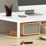 NNEAGS 40cm White Computer Monitor Elevated Stand Desktop Support Station Rack