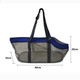 NNEAGS Grey Pet Carrier Bag Breathable Net Mesh Tote Pouch Dog Cat Travel Essentials