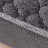 NNEAGS Grey 138cm Wide Mattress Cover Thick Quilted Fleece Stretchable Clover Design Bed Spread Sheet Protector with Pillow Covers