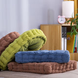NNEAGS 2X Blue Square Cushion Soft Leaning Plush Backrest Throw Seat Pillow Home Office Decor