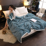 NNEAGS Blue Throw Blanket Warm Cozy Double Sided Thick Flannel Coverlet Fleece Bed Sofa Comforter