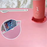 NNEAGS 2X Pink Portable Bed Table Adjustable Folding Mini Desk With Mini Drawer and Cup-Holder Home Decor