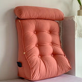 NNEAGS 2X 45cm Peach Triangular Wedge Lumbar Pillow Headboard Backrest Sofa Bed Cushion Home Decor