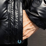 NNEAGS abbee Black Large Winter Hooded Glossy Overcoat Long Jacket Stylish Lightweight Quilted Warm Puffer Coat