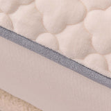 NNEAGS Beige 183cm Wide Mattress Cover Thick Quilted Fleece Stretchable Clover Design Bed Spread Sheet Protector with Pillow Covers