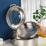 NNEAGS 2X Stainless Steel Round Chafing Dish Tray Buffet Cater Food Warmer Chafer with Top Lid