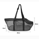 NNEAGS Black Pet Carrier Bag Breathable Net Mesh Tote Pouch Dog Cat Travel Essentials