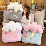 NNEAGS 2X Grey Cute Cloud Cushion Soft Leaning Lumbar Wedge Pillow Bedside Plush Home Decor