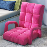 NNEAGS 4X Foldable Lounge Cushion Adjustable Floor Lazy Recliner Chair with Armrest Pink