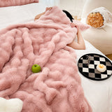 NNEAGS 2X 200cm Pink Fur Fuzzy Super Soft and Cozy Fluffy Throw Blanket