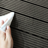 NNEAGS 11 pcs Grey DIY Wooden Composite Decking Tiles Garden Outdoor Backyard Flooring Home Decor
