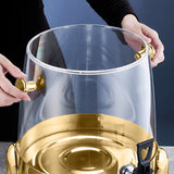 NNEAGS Stainless Steel 12L Beverage Dispenser Hot and Cold Juice Water Tea Chafer Urn Buffet Drink Container Jug with Gold Accents