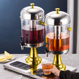 NNEAGS 16L Dual Stainless Steel Dispenser Beverage Juicer Transparent Commercial Drink Container Jug