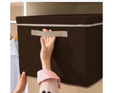 NNEAGS Large Coffee Non-Woven Diamond Quilt Grid Fabric Storage/Organizer Box
