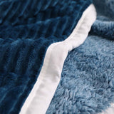 NNEAGS 2X Throw Blanket Warm Cozy Double Sided Thick Flannel Coverlet Fleece Bed Sofa Comforter Dark Blue