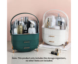 NNEAGS White Cosmetic Jewelry Storage Organiser with Antler LED Light Mirror Tabletop Vanity Set